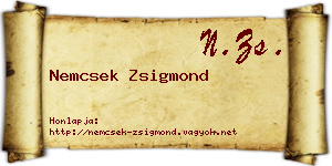 Nemcsek Zsigmond névjegykártya